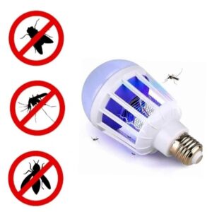 Lampara Mata Mosquitos Insectos Foco Luz Led 2 En 1