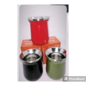 Mate acero. Colores verde y negro