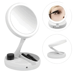 Espejo con luz maquillaje redondo