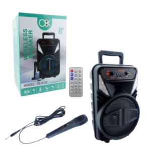 Parlante Party Box 8' bt-8102 con micrófono