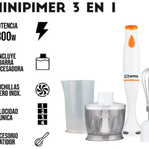 Minipimer Licuadora De Mano Vitta 3 En 1 800w