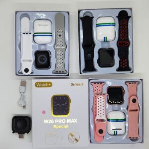 Reloj smart w26 + auriculares + 2 mallas