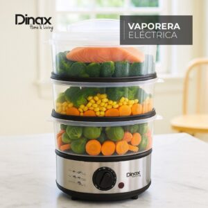 VAPORERA ELECTRICA 8.5L, CON 3 CESTAS DE COCCIÓN Diax